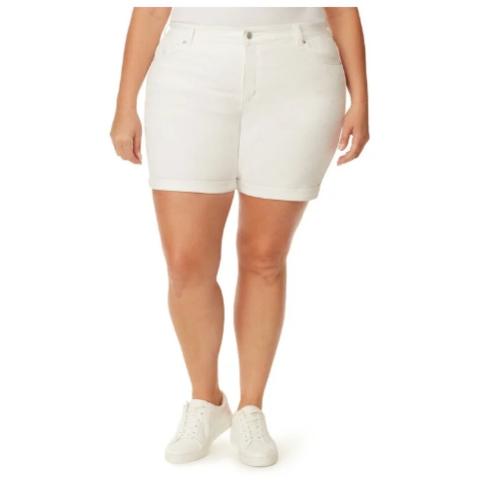 GLORIA VANDERBILT Amanda Shorts Womens 22W White Denim Stretch Jean NWT Short